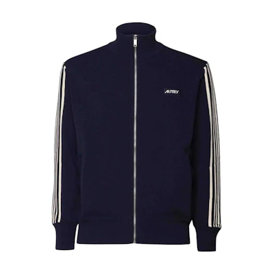 AUTRY Striped Stand Collar Zip Jacket Unisex - Blue JAPM24KB