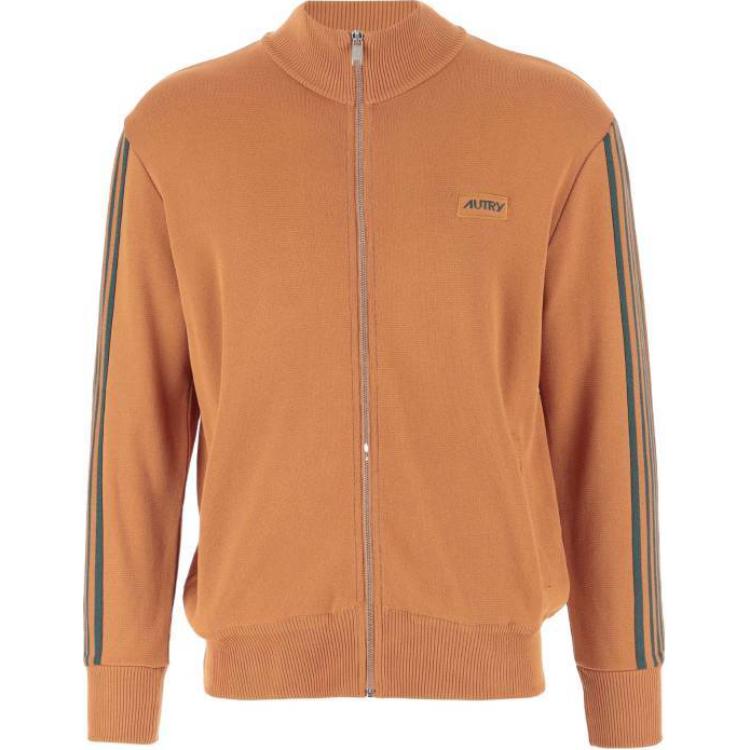 AUTRY Striped Zip-Up Stand Collar Jacket Orange () JAPM24KO
