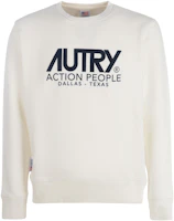 AUTRY White Crewneck Letter Print Long Sleeve Sweatshirt SWIM1571 AUTRY White Crewneck Letter Print Long Sleeve Sweatshirt SWIM1571