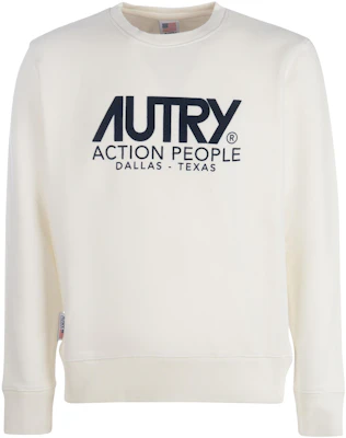 AUTRY White Crewneck Letter Print Long Sleeve Sweatshirt SWIM1571 Buy AUTRY White Crewneck Letter Print Long Sleeve Sweatshirt SWIM1571