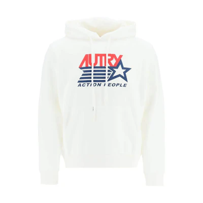 AUTRY White Hoodie with Letter Graphic Print Long Sleeves 231318UFE000003WHITE
