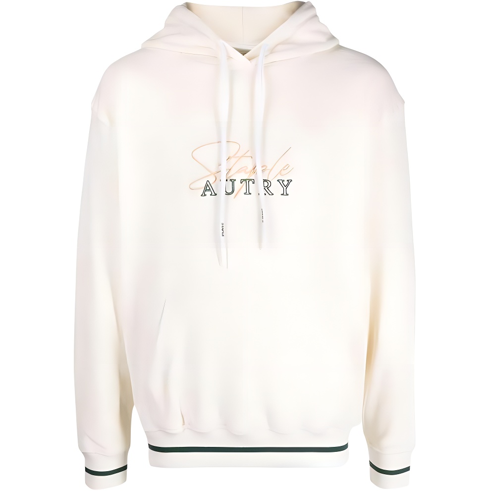 AUTRY White Hoodie with Letter Print and Long Sleeves SWJU2711