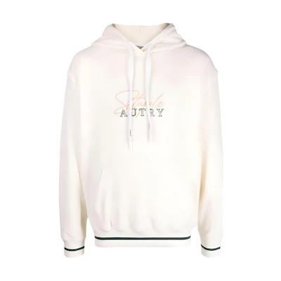 AUTRY White Hoodie with Letter Print and Long Sleeves SWJU2711