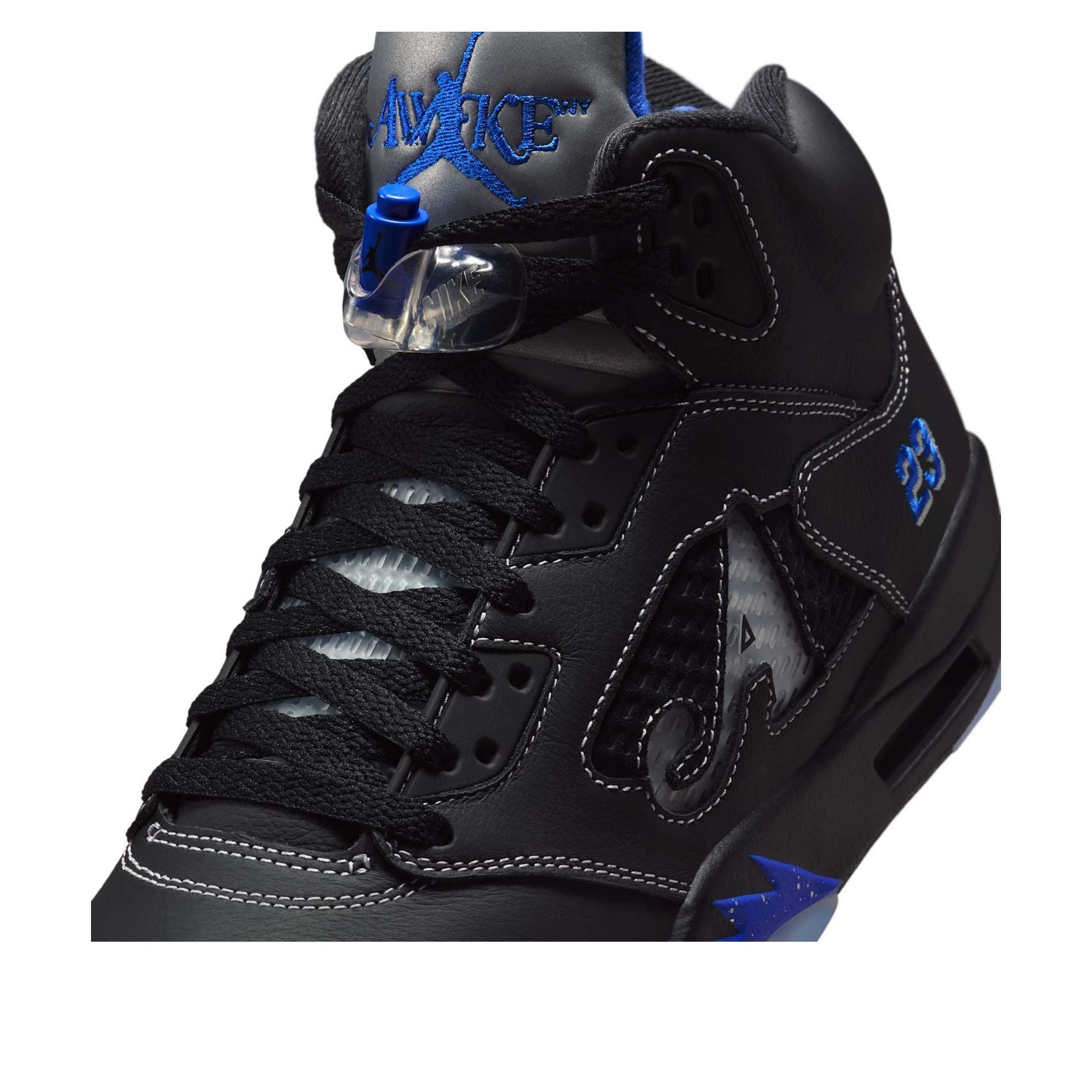 Sizing Awake NY x Air Jordan 5 Retro 'Hitam Racer Biru' DV4982-004