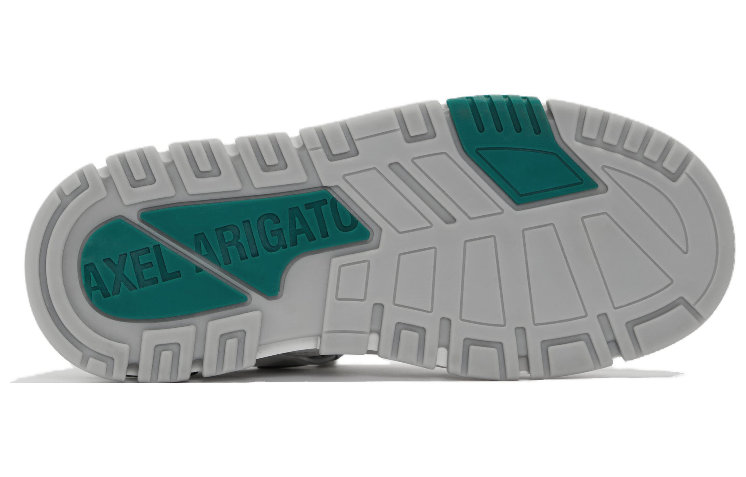 Shop Axel Arigato Astro 皮革系带圓頭舒適時尚板鞋 男款 白綠色