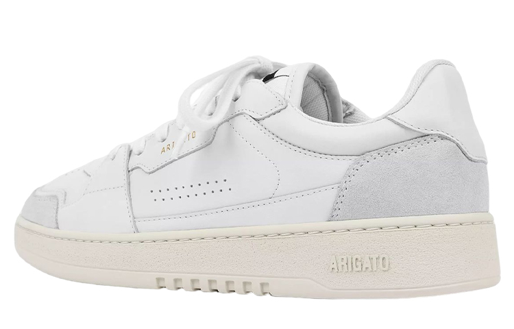 Shop Axel Arigato 皮革 金色徽標印章 低幫繫帶 時尚板鞋 男款 白灰