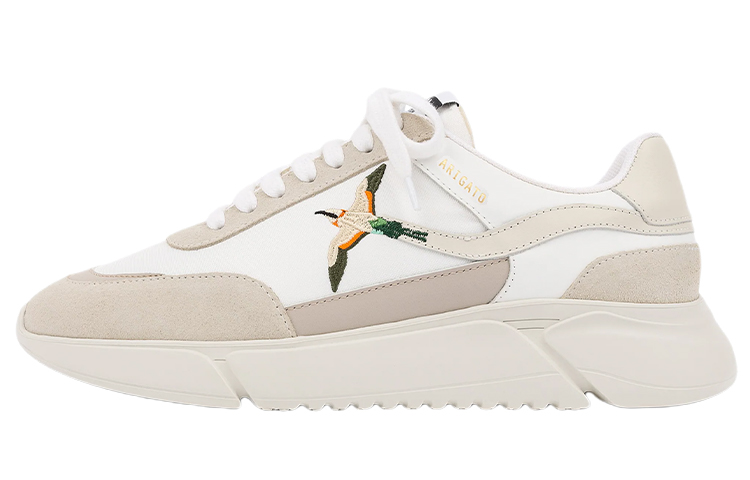 Axel Arigato Genesis 'Striped Hummingbird Embroidery White Beige'