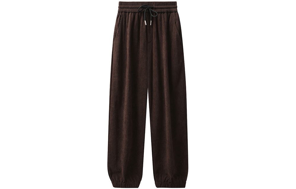 BABUGGE Corduroy Mid-Rise Wide-Leg Jogger Sweatpants Unisex Casual Pants BP-CKF240