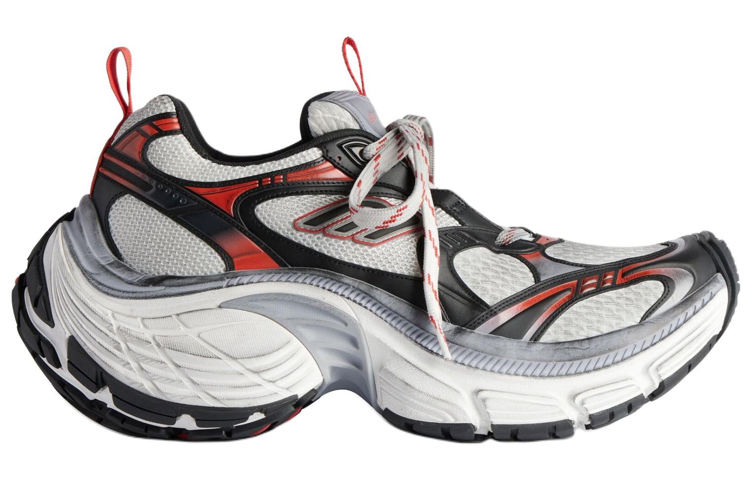 Order 巴黎世家Balenciaga運動B織物系帶厚底低筒休閒鞋 男款 黑白紅