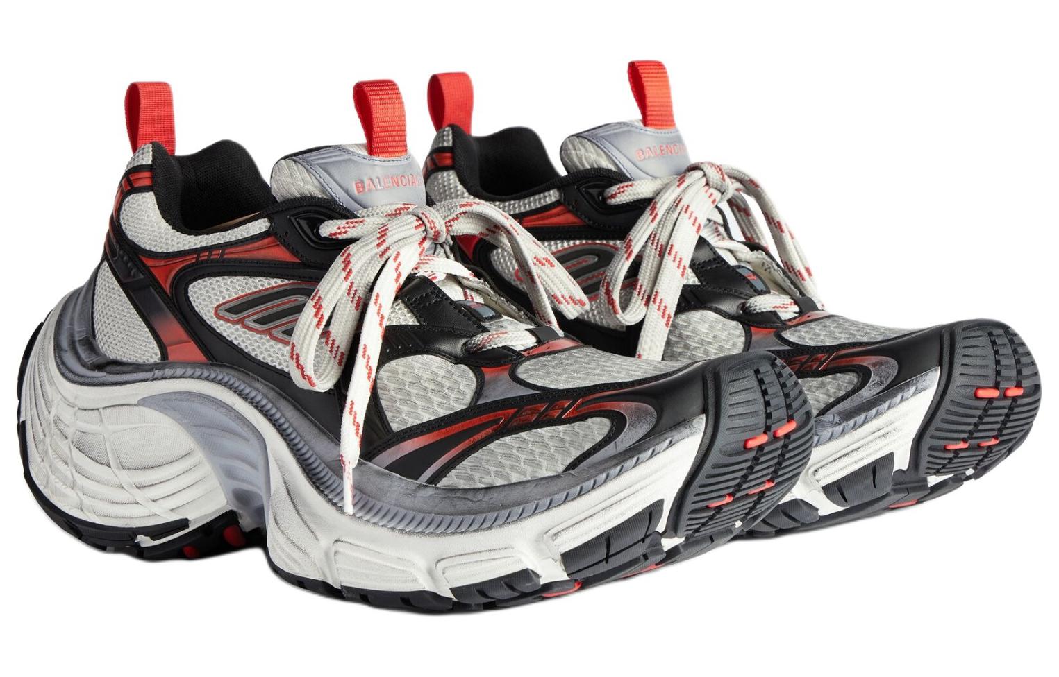 Lookbook 巴黎世家Balenciaga運動B織物系帶厚底低筒休閒鞋 男款 黑白紅