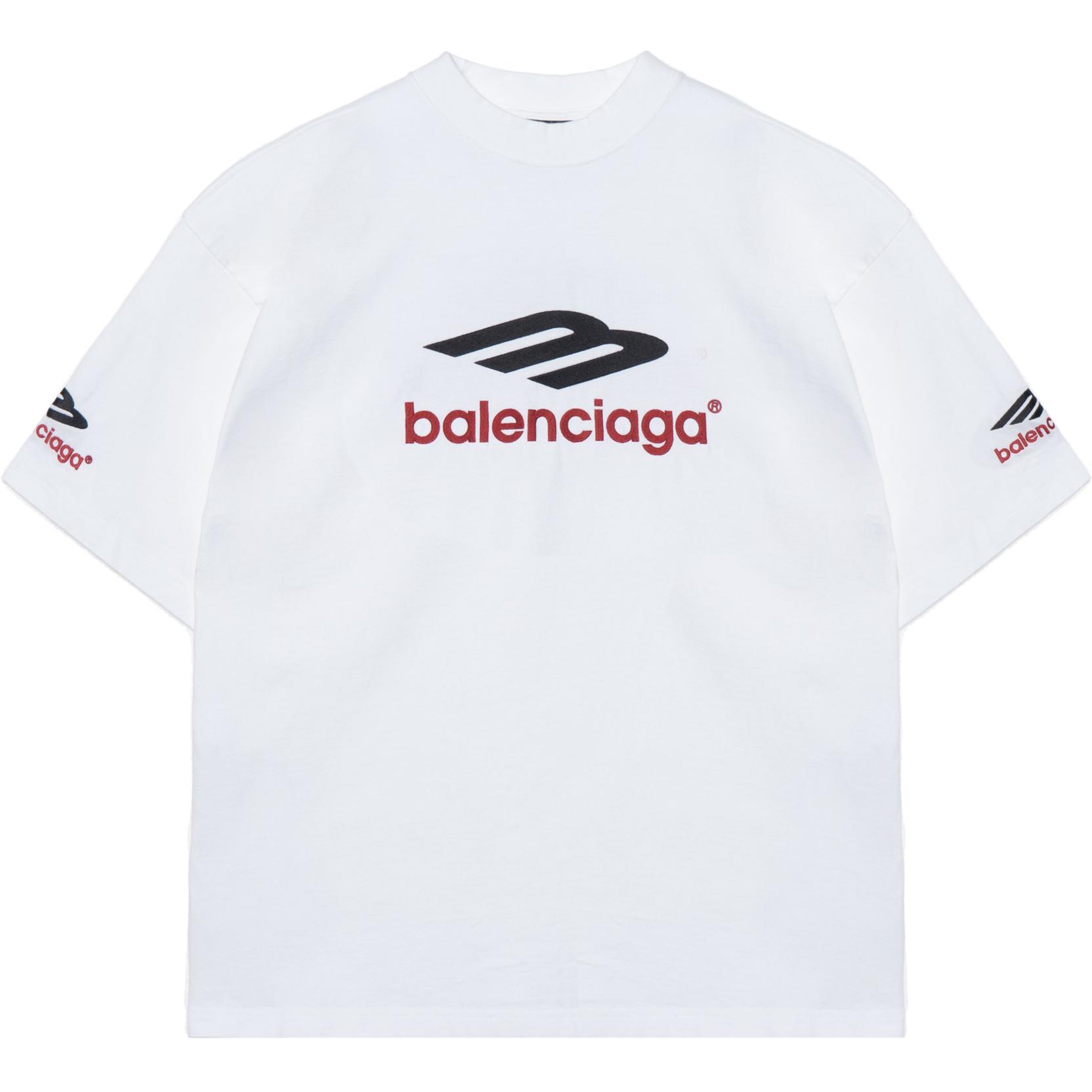 Order Camiseta Blanca Oversize Unisex Balenciaga 3B Sports Icon FW23 con Logo Bordado. 764235TPVD79065