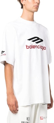 Camiseta Blanca Oversize Unisex Balenciaga 3B Sports Icon FW23 con Logo Bordado. 764235TPVD79065 Sizing Camiseta Blanca Oversize Unisex Balenciaga 3B Sports Icon FW23 con Logo Bordado. 764235TPVD79065
