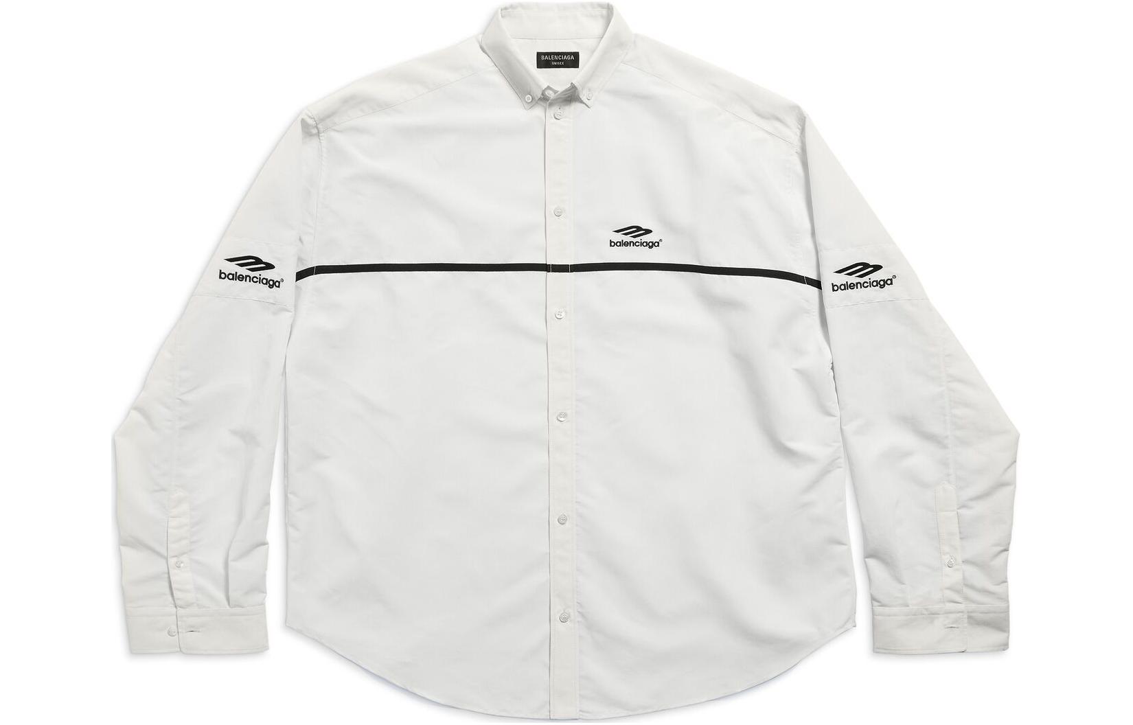 Balenciaga 3B Sports Icon Oversized Tracksuit Shirt White for Men. 768770TNQ259000