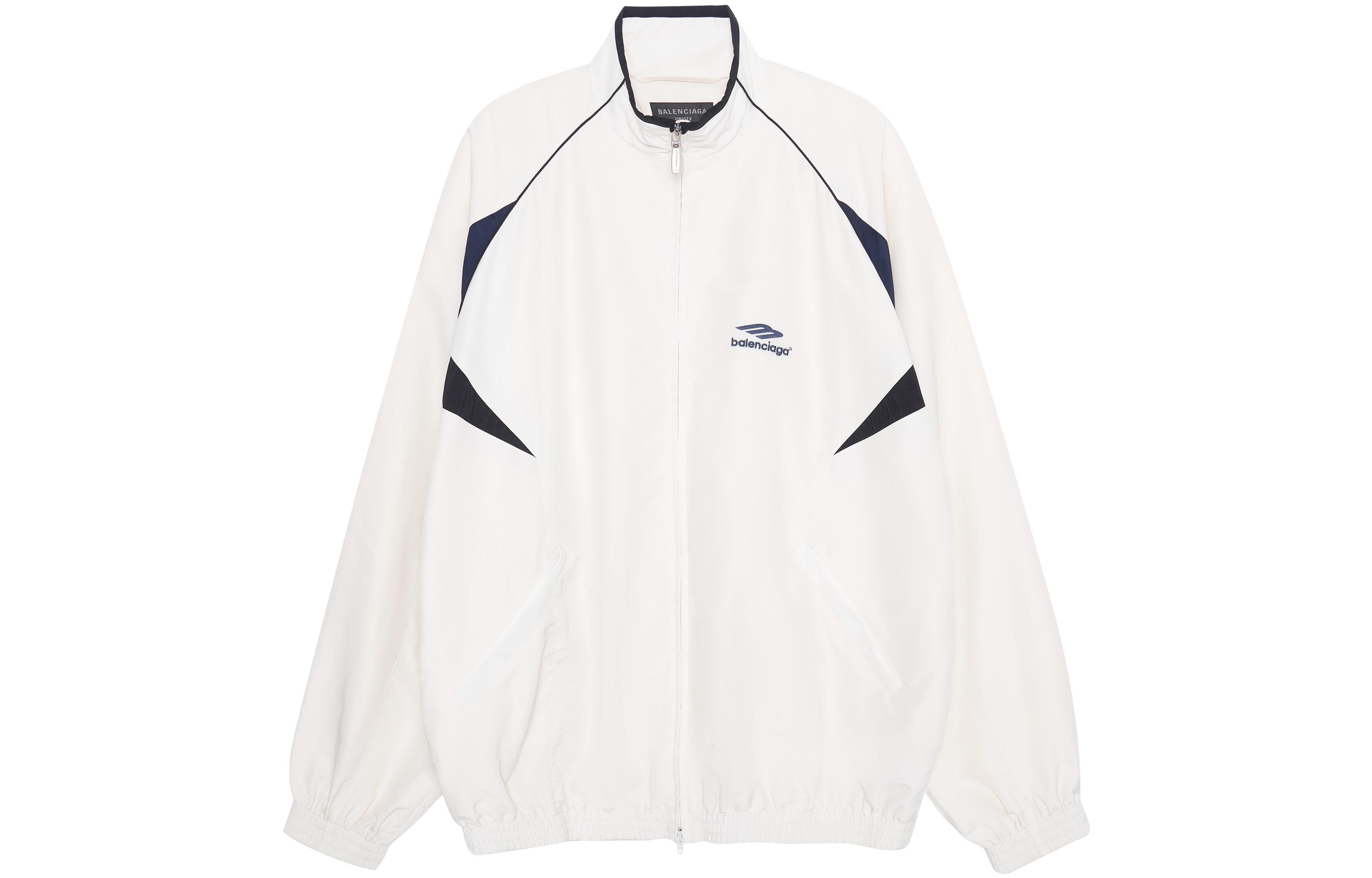 Balenciaga 3B Sports Icon Tracksuit FW23 Logo Print Colorblock Jacket Unisex White 746483TOO489000