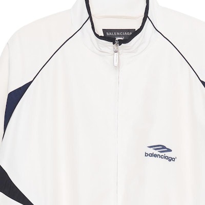 Balenciaga 3B Sports Icon Jaket Tracksuit Logo Colorblock Unisex Putih FW23 746483TOO489000 1