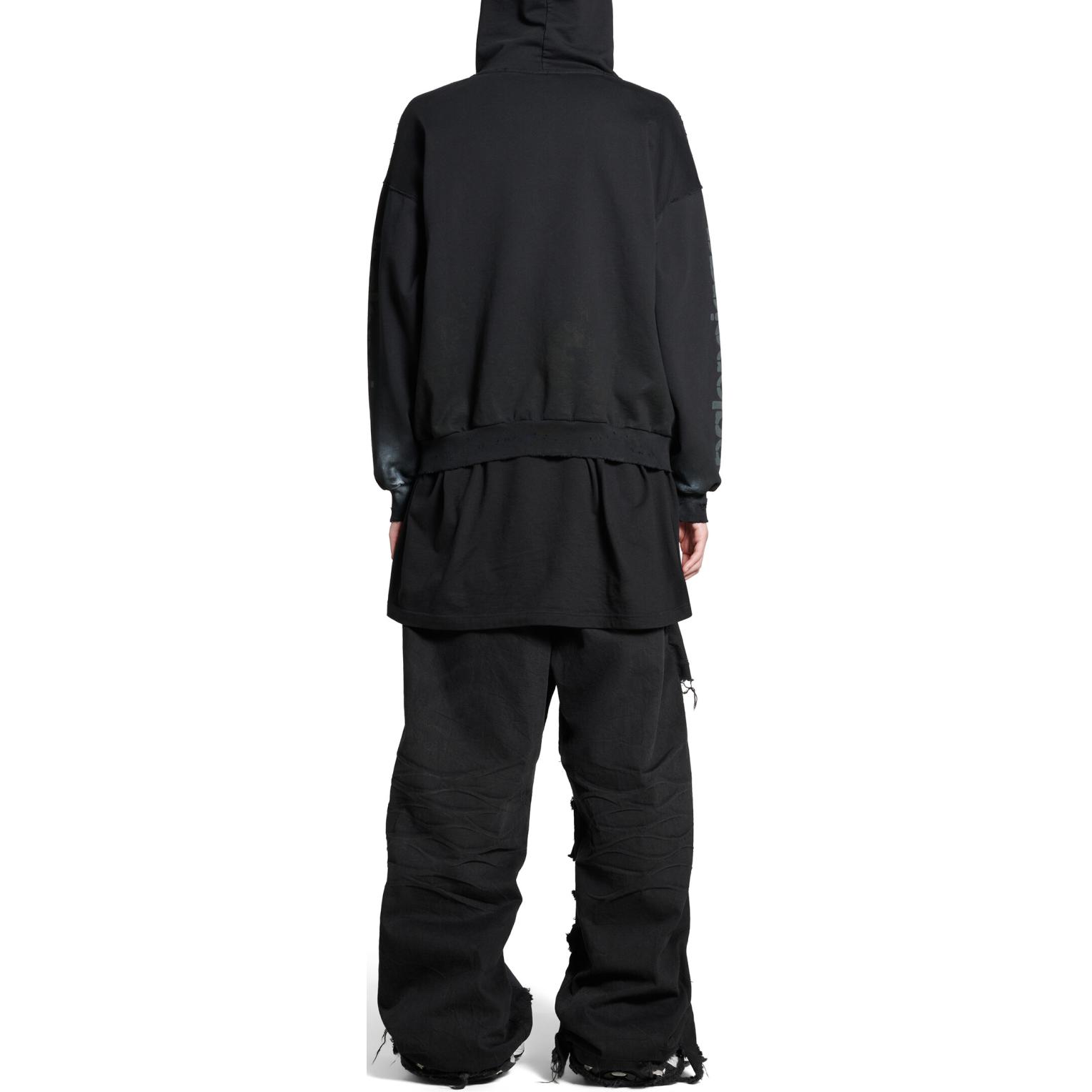 Balenciaga 3B Stencil Hoodie Black Unisex Letter Print Pullover Sweatshirt. 767877TQVT71083 圖 5