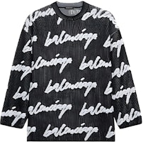 Balenciaga 3D Graffiti Logo Crewneck Sweater Black 625985T31801070 Balenciaga 3D Graffiti Logo Crewneck Sweater Black 625985T31801070