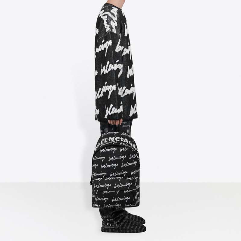 Details for 발렌시아가 3D 그래피티 로고 크루넥 스웨터 블랙 625985T31801070