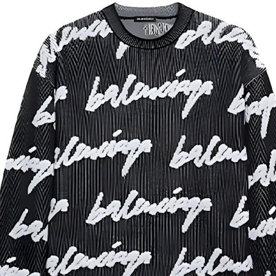 巴黎世家3D涂鸦标志圆领毛衣黑色 625985T31801070 Sizing 巴黎世家3D涂鸦标志圆领毛衣黑色 625985T31801070