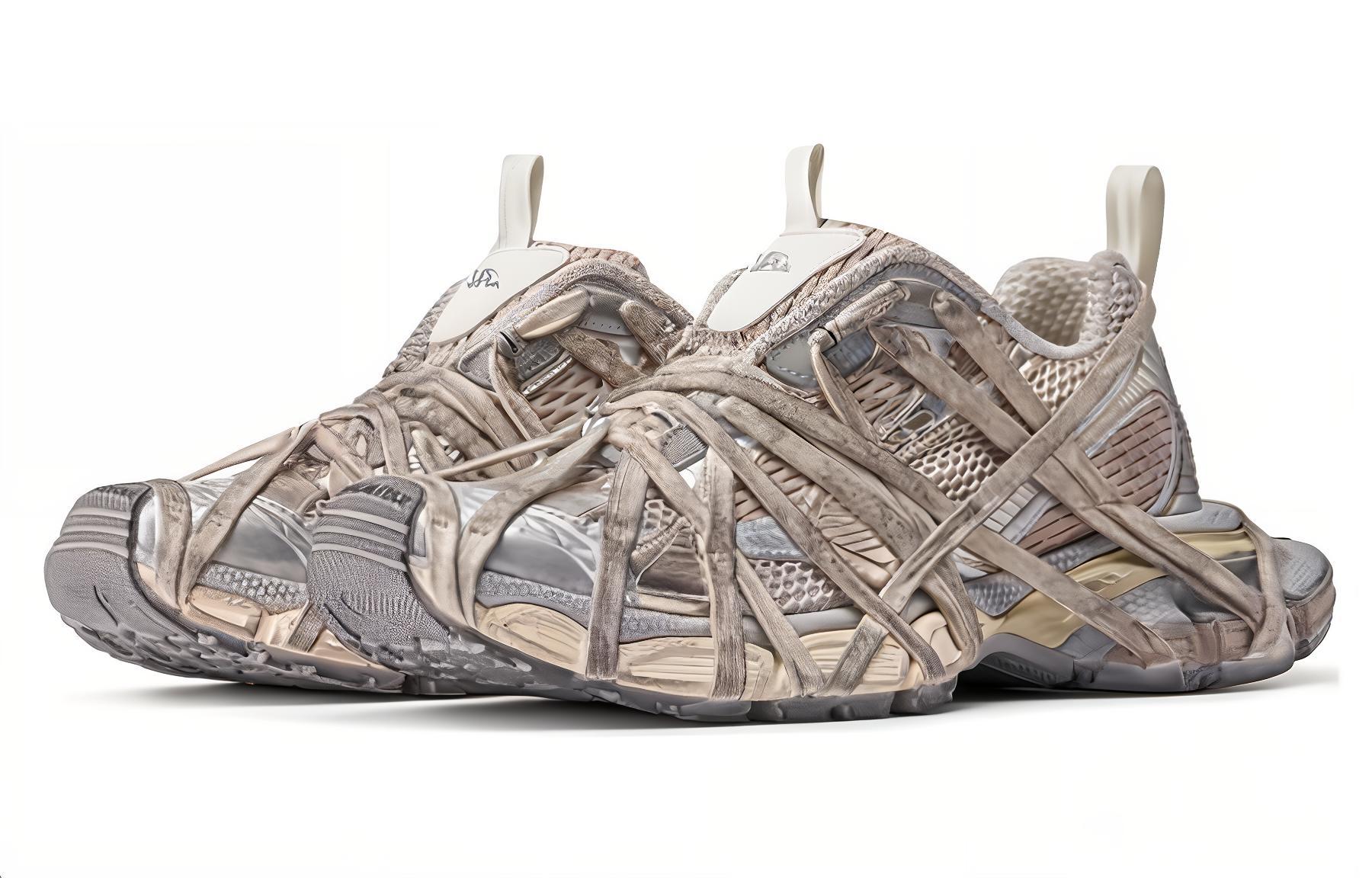 Lookbook Balenciaga 3XL Extreme Lace sneakers 'Mesh Beige Terang dan Poliuretan' 778698W3XLL9191