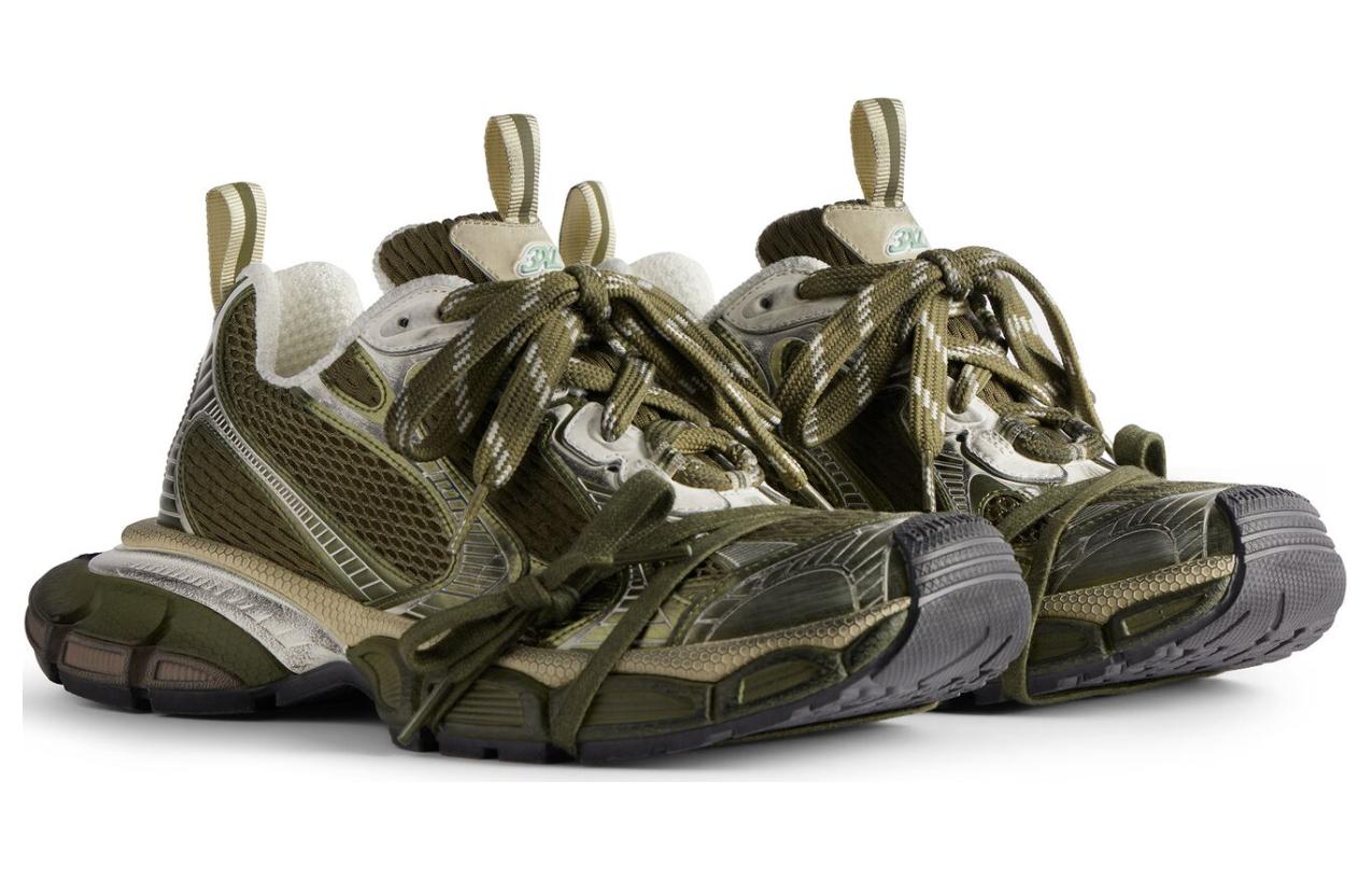 Balenciaga 3XL Sneaker 'Worn-Out - Dark Green Light Beige' 圖 3
