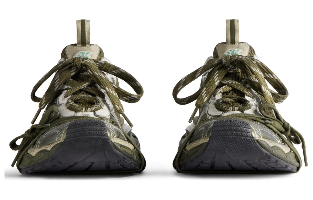Balenciaga 3XL Sneaker 'Worn-Out - Dark Green Light Beige' 圖 4
