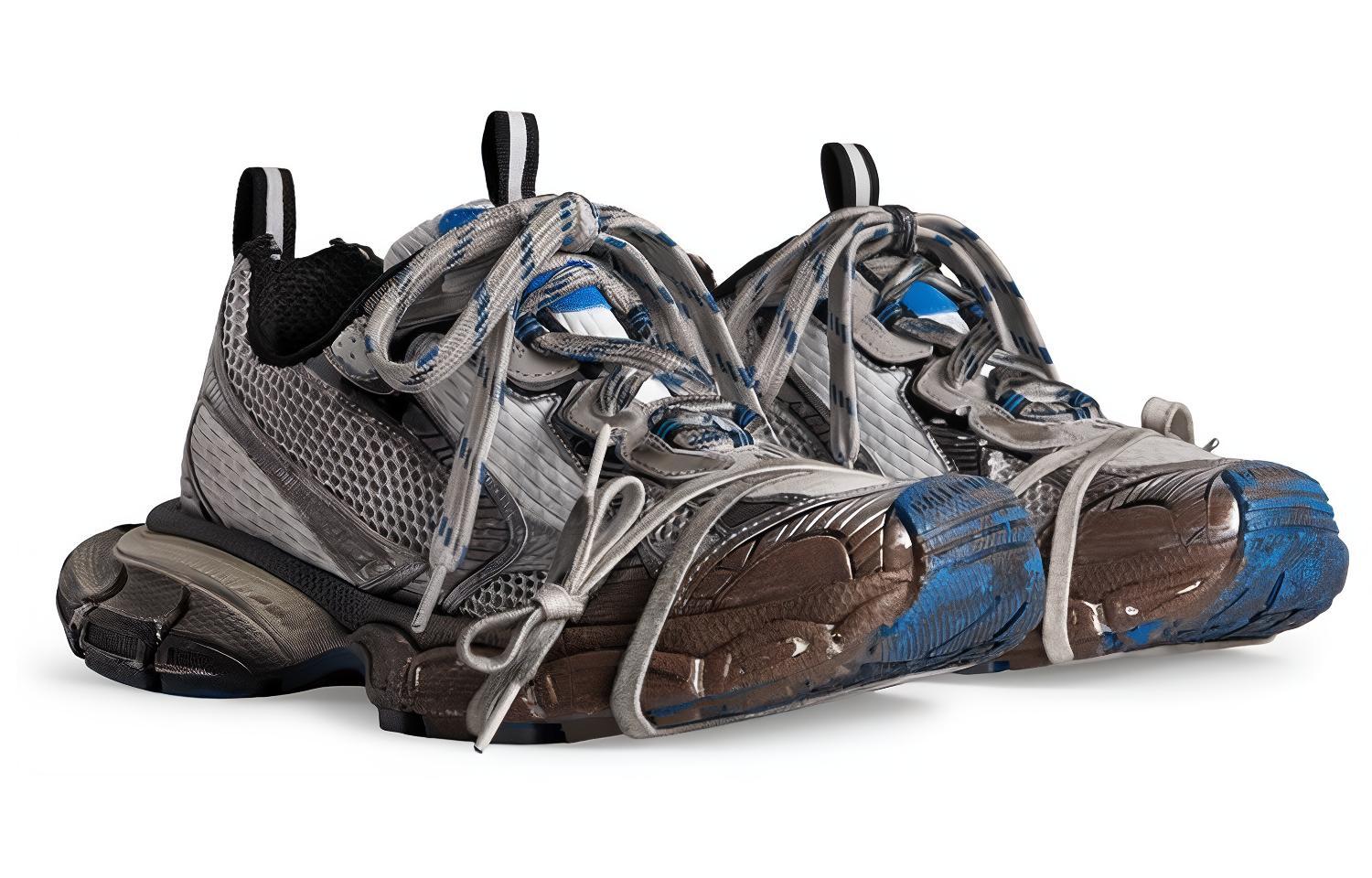 Lookbook 巴黎世家3XL运动鞋“破旧 - 深灰蓝” 734734-W3XL7-1214