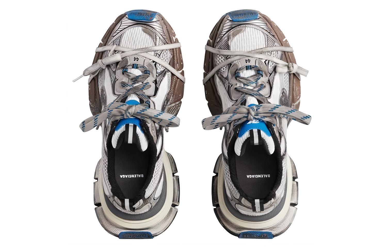 Shop 巴黎世家3XL运动鞋“破旧 - 深灰蓝” 734734-W3XL7-1214