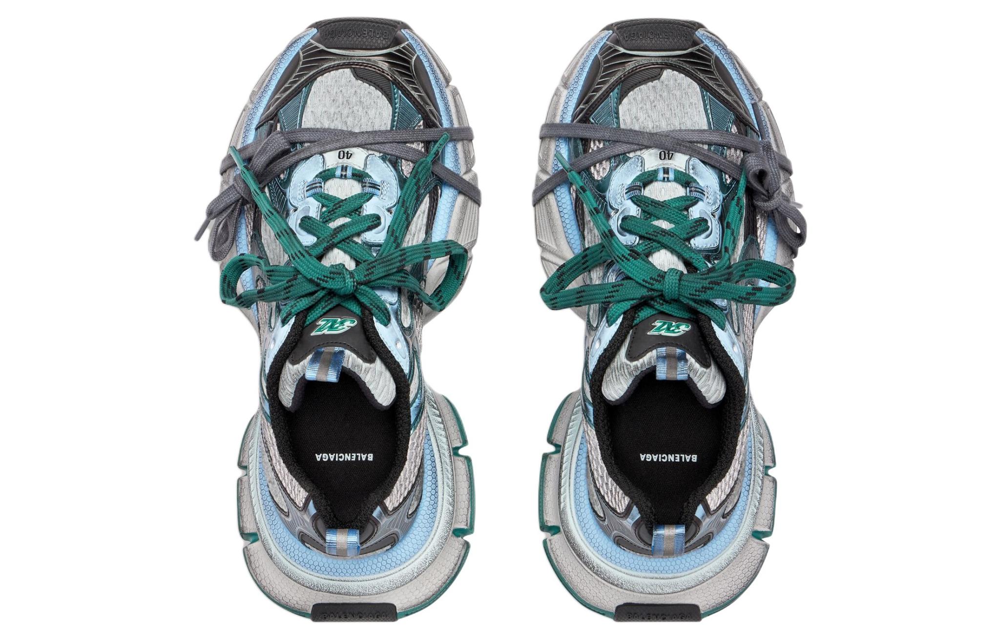 Shop 巴黎世家 3XL 运动鞋 '灰蓝网面' 734734W3XL53124