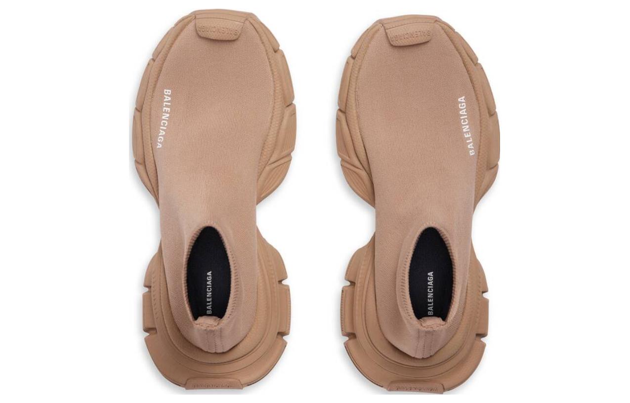 Shop 巴黎世家 3XL 回收針織襪套運動鞋 米色 758483W2DG12910