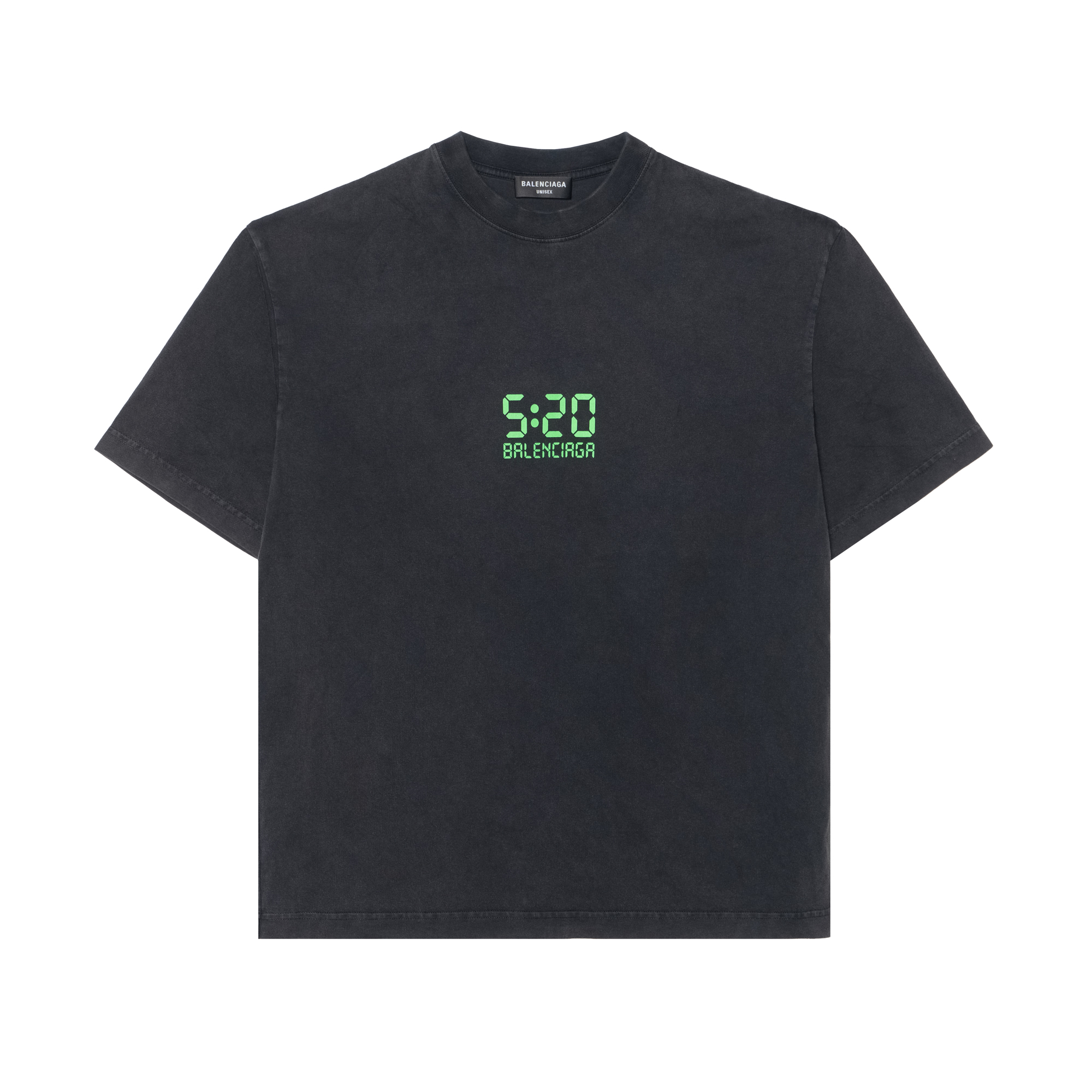 Balenciaga 520 Capsule SS22 Glow-in-the-Dark Black Grey  T-Shirt. 612966TMVL53425