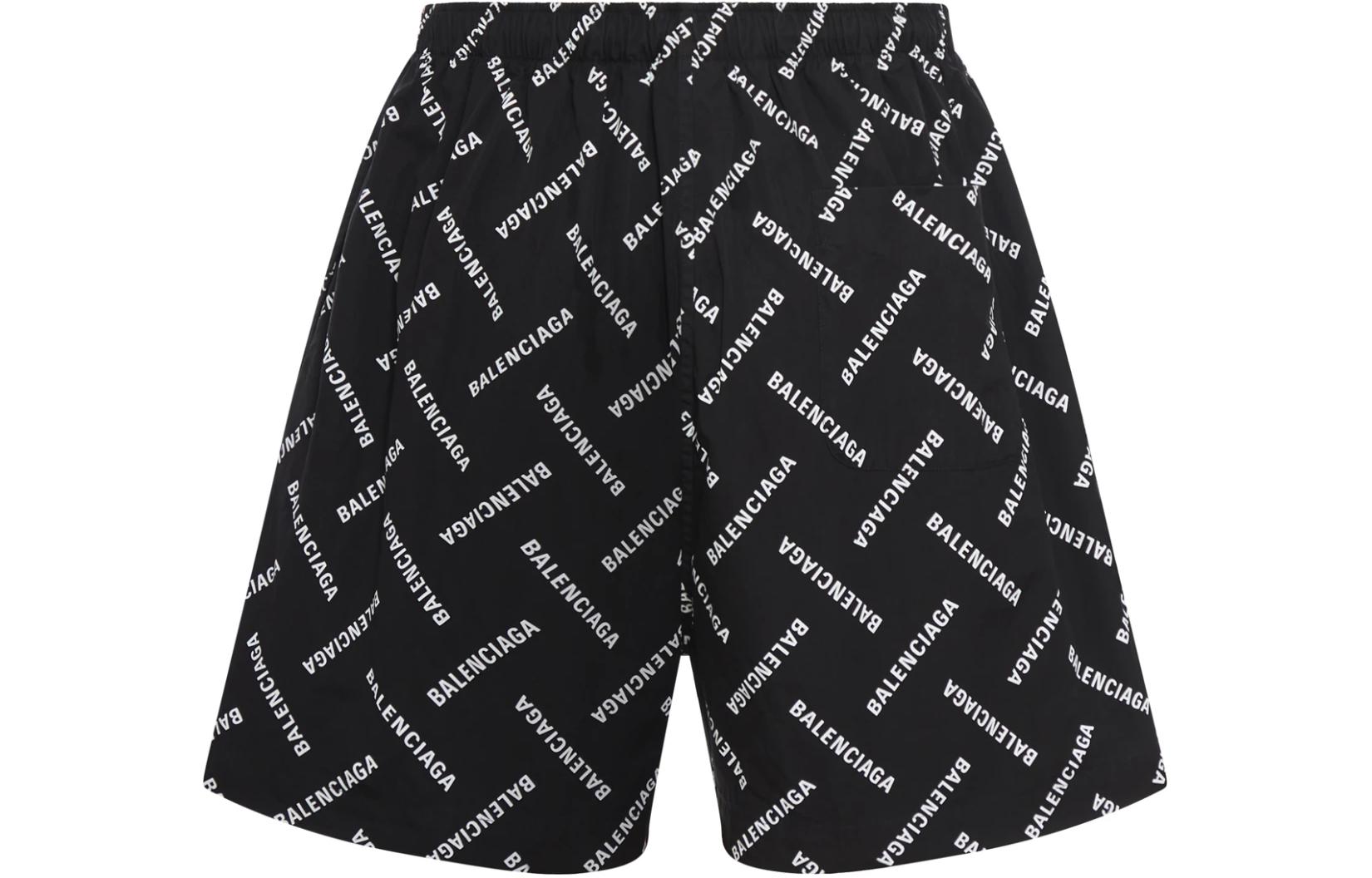 Lookbook Balenciaga  Allover Logo Elastic Shorts Black 719975TPLA41070