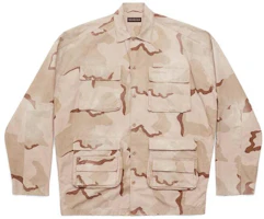 Balenciaga Beige Camouflage Button-Up Long Sleeve Oversized Shirt. 681008TNLL59501 Balenciaga Beige Camouflage Button-Up Long Sleeve Oversized Shirt. 681008TNLL59501