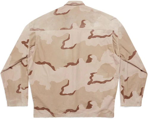 발렌시아가 베이지 카모플라주 오버사이즈 긴팔 버튼업 셔츠. 681008TNLL59501 Lookbook 발렌시아가 베이지 카모플라주 오버사이즈 긴팔 버튼업 셔츠. 681008TNLL59501