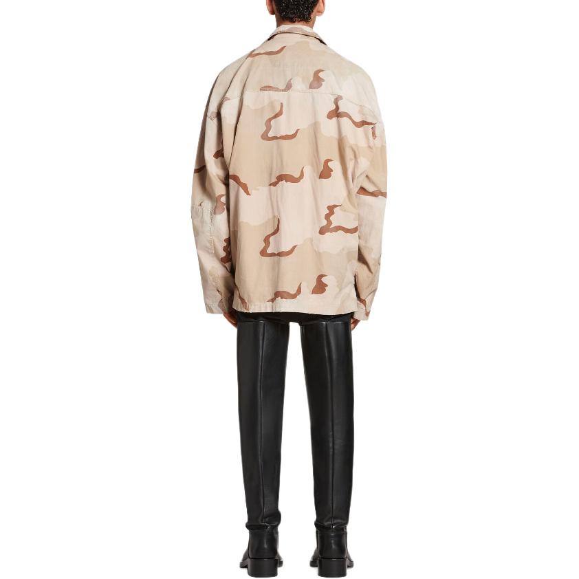 Details for 발렌시아가 베이지 카모플라주 오버사이즈 긴팔 버튼업 셔츠. 681008TNLL59501