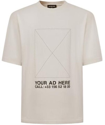 巴黎世家 米色純色字母印花圓領T恤 676589TLVF49054 Buy 巴黎世家 米色純色字母印花圓領T恤 676589TLVF49054