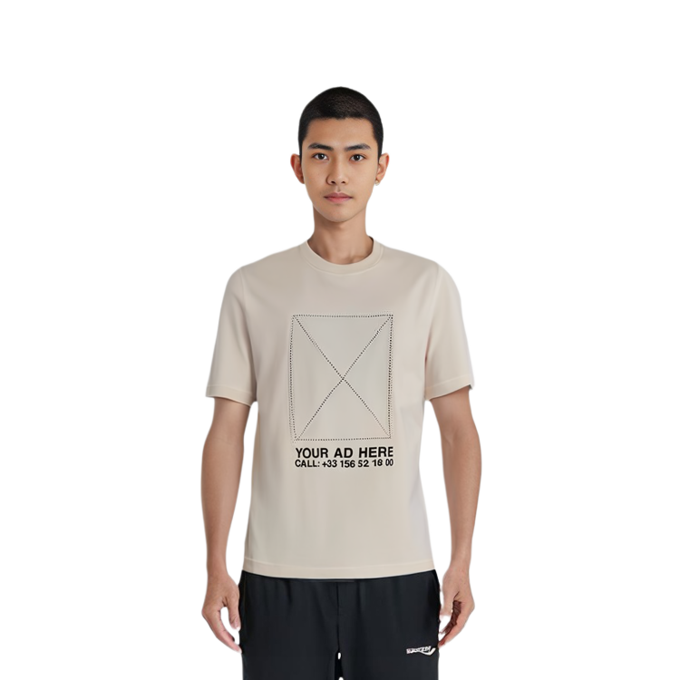 Details for 巴黎世家 米色純色字母印花圓領T恤 676589TLVF49054