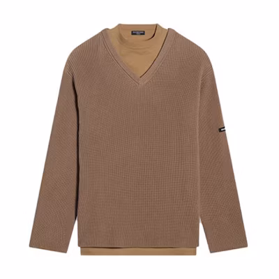 Balenciaga Beige Oversized Knit Crewneck Long Sleeve Sweater Casual. 678555T32189610