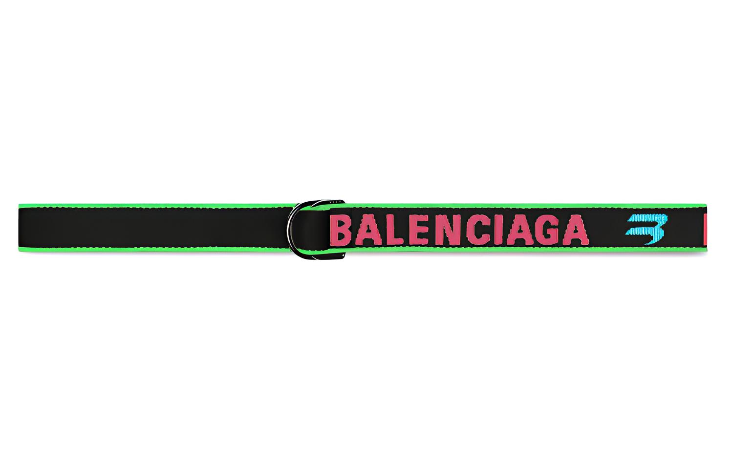 Balenciaga  Black & Red Logo Polyester Belt 3.3cm Wide. 703137210AA1062