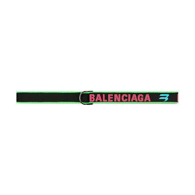 Balenciaga Black & Red Logo Polyester Belt 3.3cm Wide. 703137210AA1062