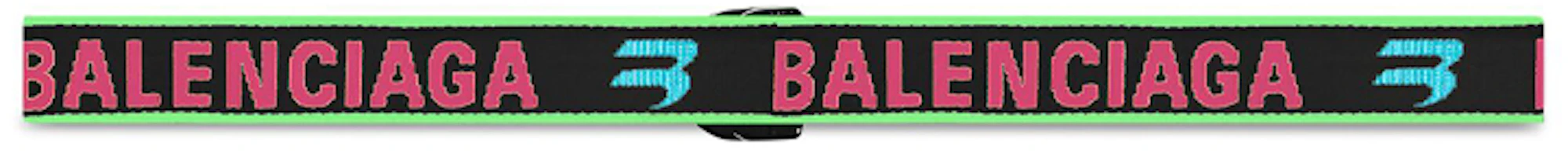 Lookbook Cinturón Balenciaga Negro y Rojo Logo Poliéster 3.3cm Ancho. 703137210AA1062