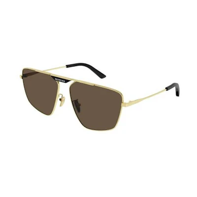 Balenciaga Black Aviator Alloy Frame Sunglasses - Minimalist Fashion. BB0246SA003