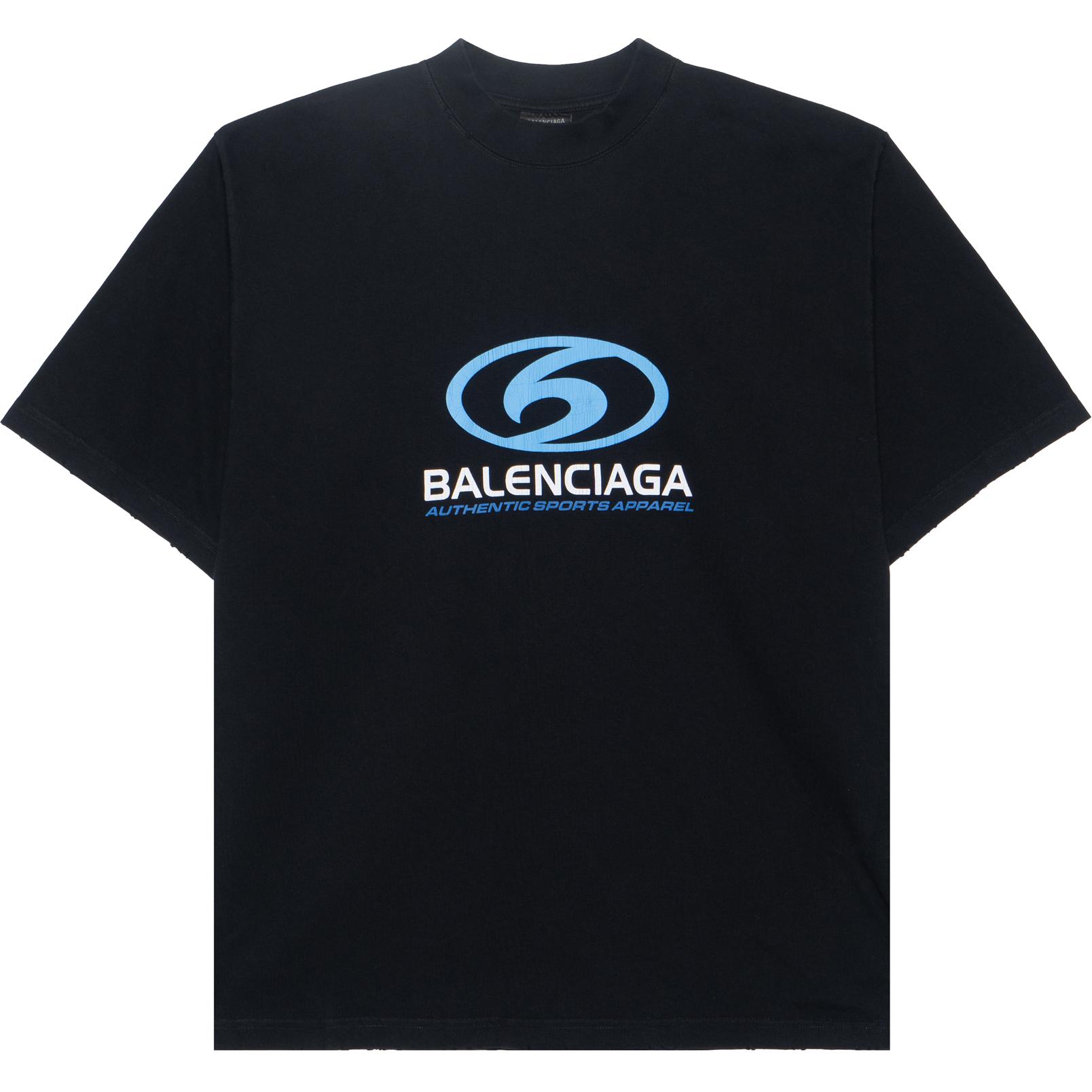 Order 巴黎世家 黑藍色Logo印花寬鬆版圓領T恤 764235TPVU61165