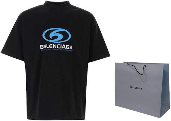 巴黎世家 黑藍色Logo印花寬鬆版圓領T恤 764235TPVU61165 Shop 巴黎世家 黑藍色Logo印花寬鬆版圓領T恤 764235TPVU61165