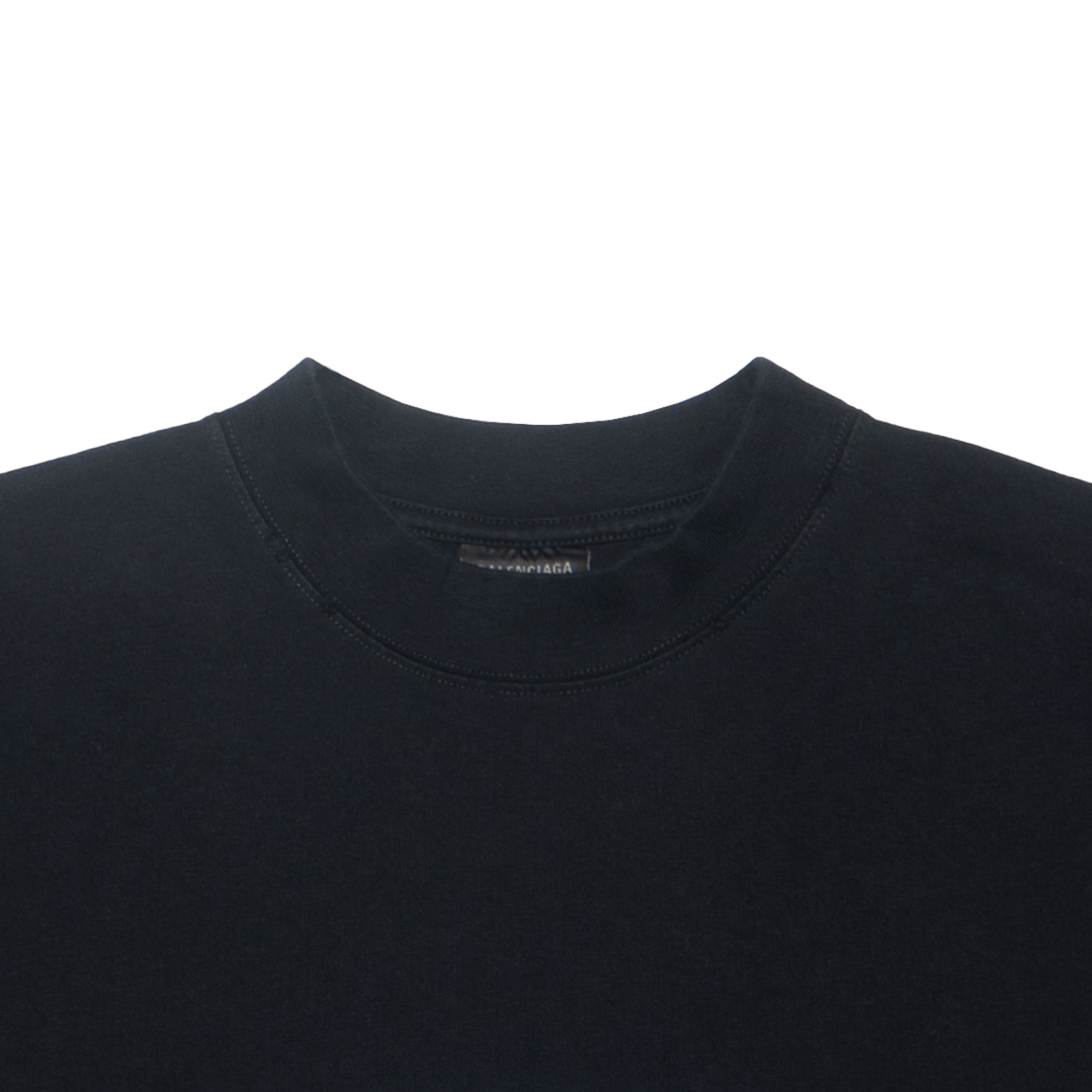 Cheap 巴黎世家 黑藍色Logo印花寬鬆版圓領T恤 764235TPVU61165