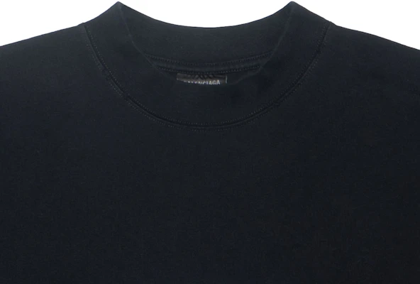 巴黎世家 黑藍色Logo印花寬鬆版圓領T恤 764235TPVU61165 Cheap 巴黎世家 黑藍色Logo印花寬鬆版圓領T恤 764235TPVU61165