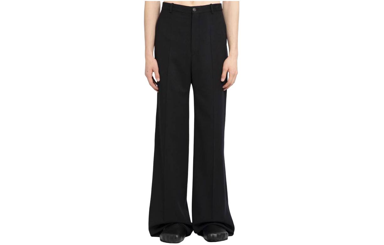 Balenciaga  Black Casual Mid-Waist Loose Fit Zipper Straight Pants. 773246TPT321000