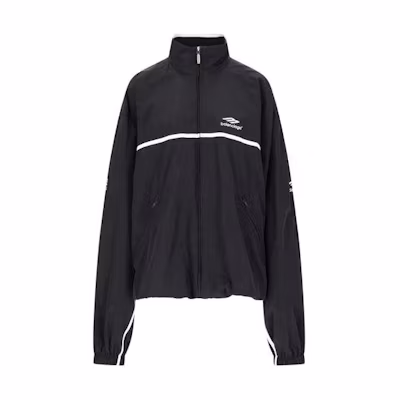 Balenciaga Black Colorblock Logo Print Casual Jacket Regular Fit. 763436TNQ251000