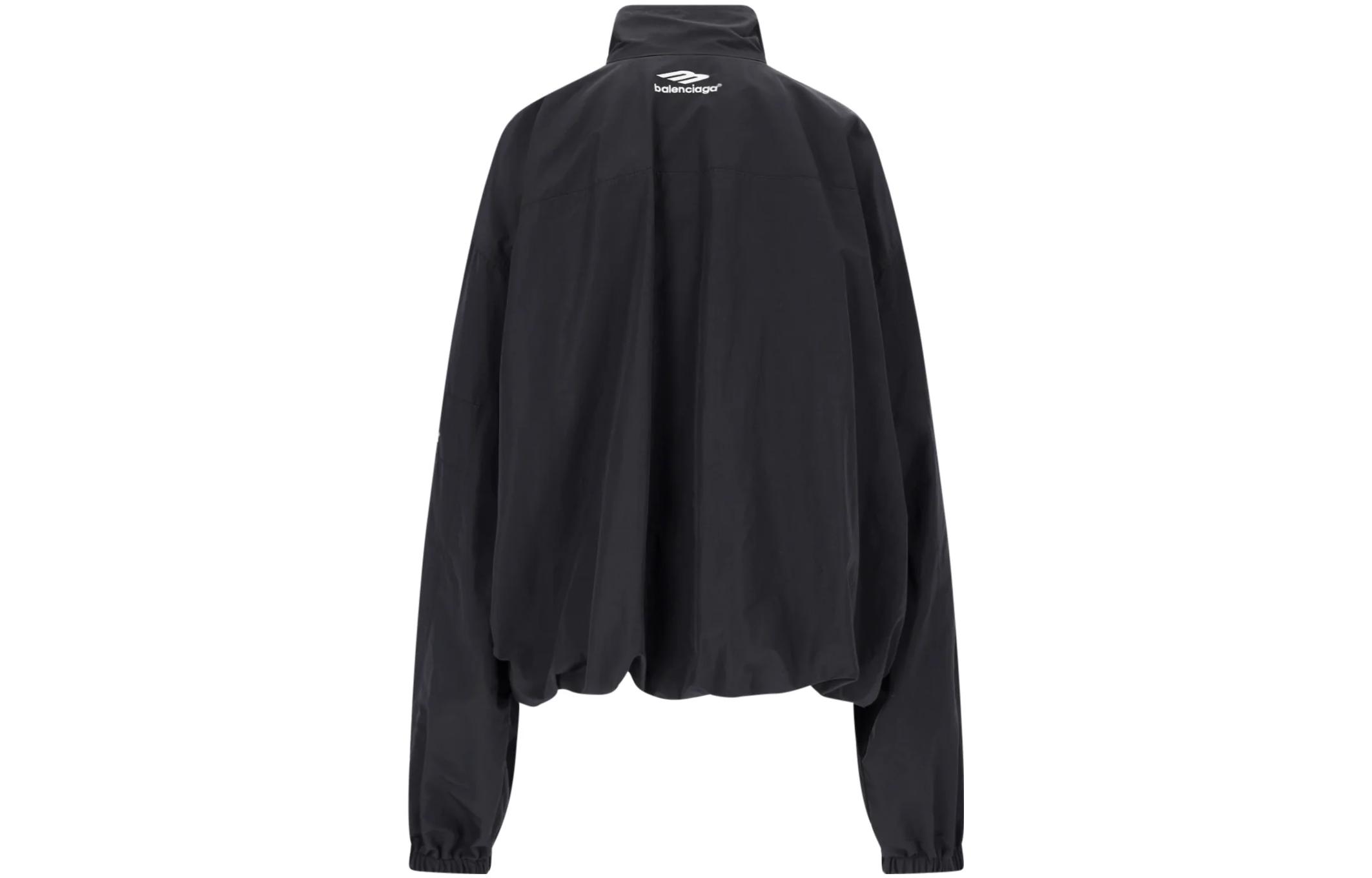 Lookbook Balenciaga 黑色拼接Logo印花休閒外套（常規版型）。 763436TNQ251000