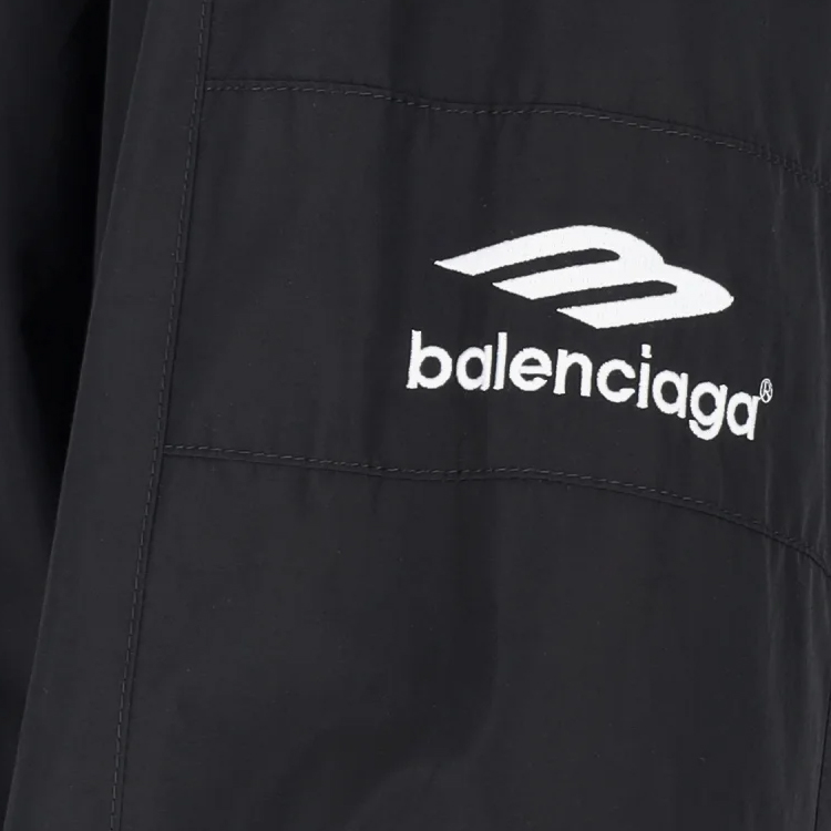 Cheap Balenciaga 黑色拼接Logo印花休閒外套（常規版型）。 763436TNQ251000